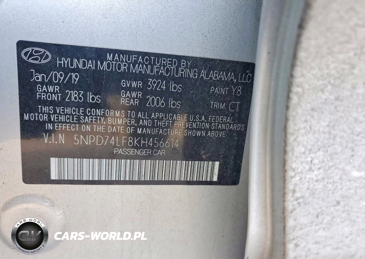 2019 Hyundai Elantra Se VIN:5NPD74LF8KH456614 - 12