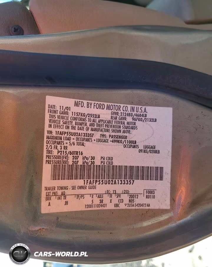 2002 Ford Taurus Ses VIN:1FAFP55U02A133357 - 12