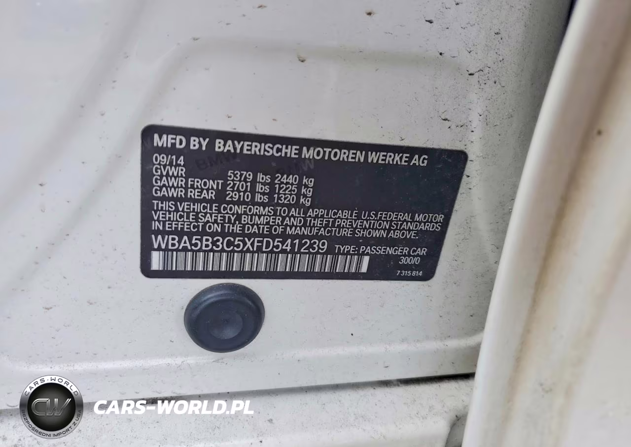 2015 BMW 535 Xi VIN:WBA5B3C5XFD541239 - 12