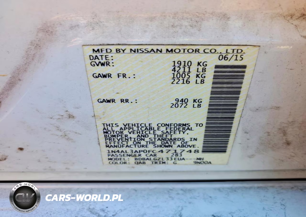 2015 Nissan Altima 2.5 S VIN:1N4AL3AP0FC471748 - 12