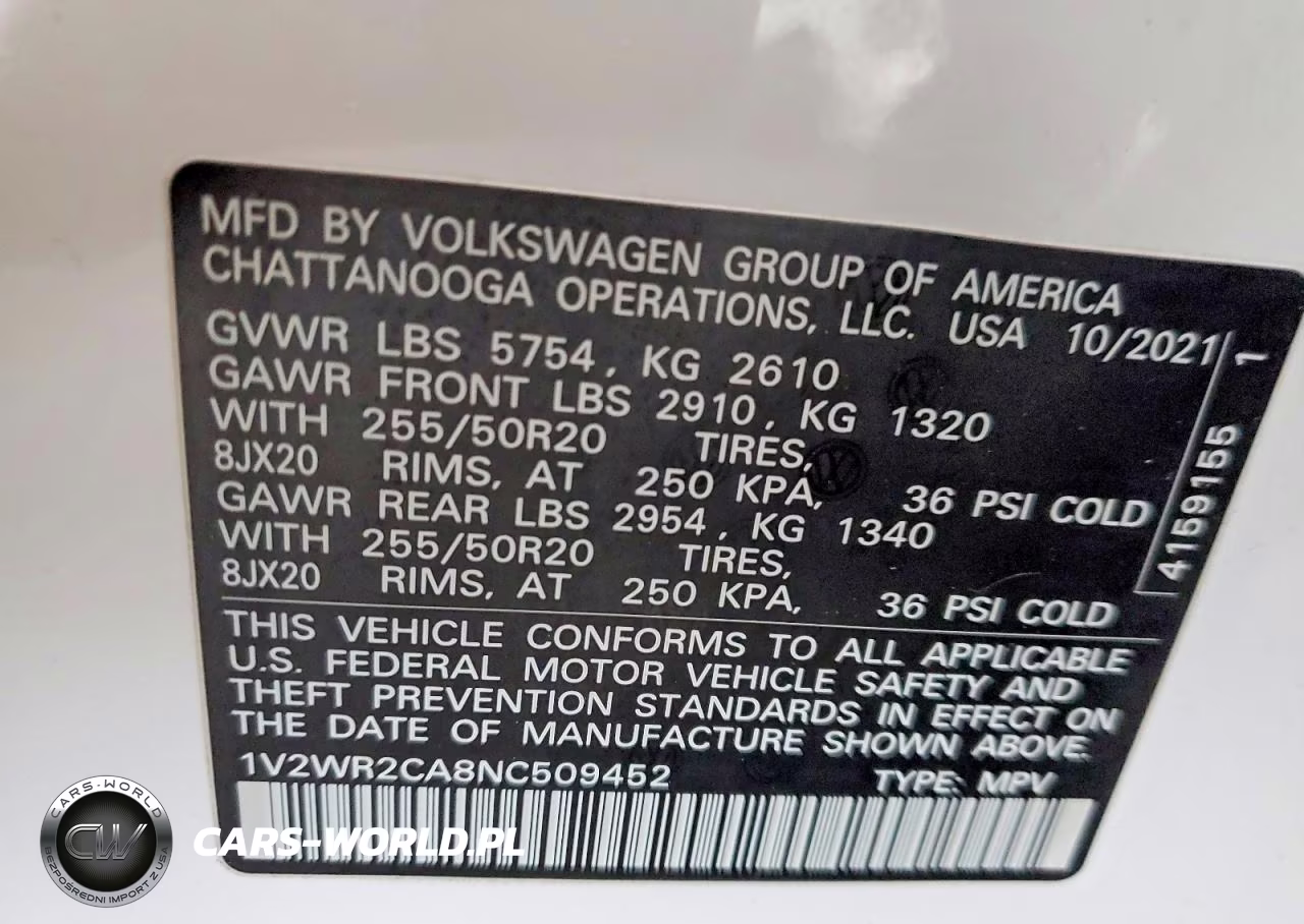 2022 Volkswagen Atlas Se VIN:1V2WR2CA8NC509452 - 14