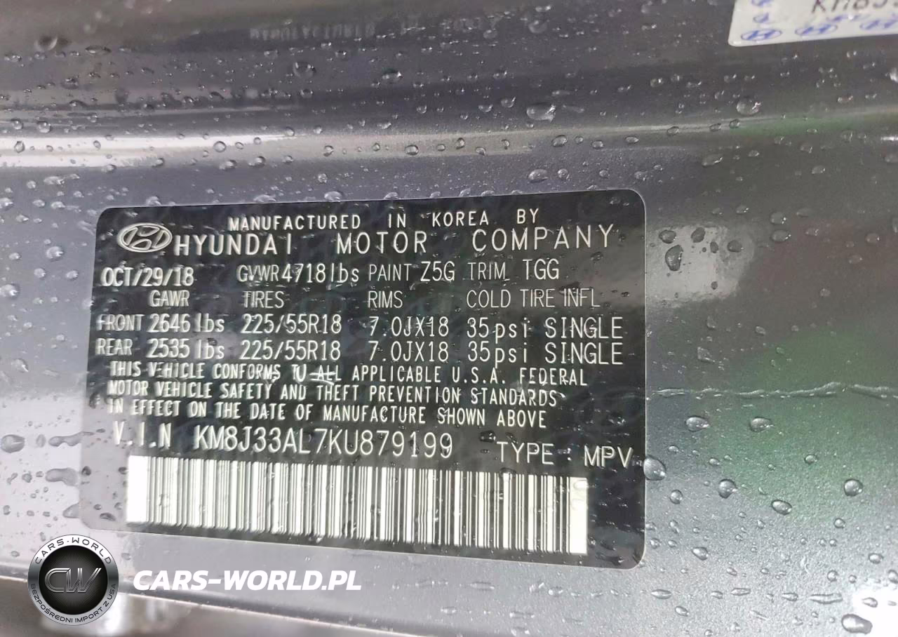 2019 Hyundai Tucson Sel VIN:KM8J33AL7KU879199 - 12