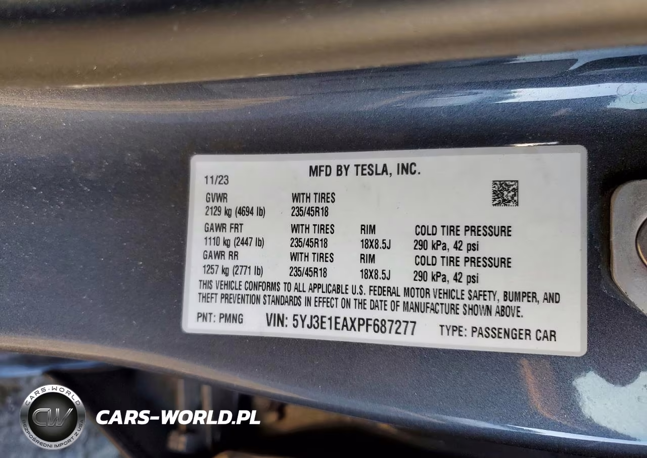 2023 Tesla Model 3 VIN:5YJ3E1EAXPF687277 - 14
