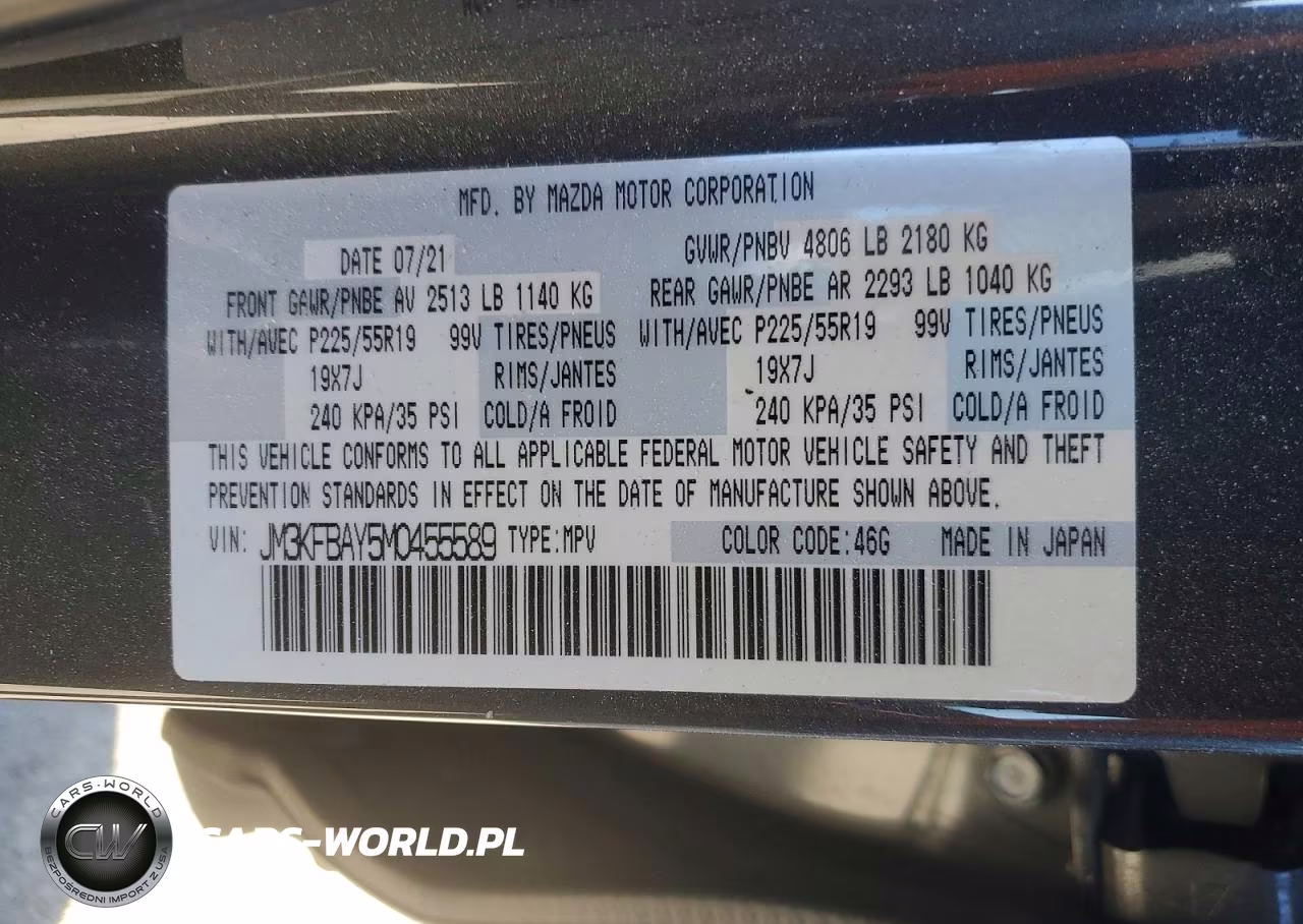 2021 Mazda Cx-5 Grand Touring Reserve VIN:JM3KFBAY5M0455589 - 14