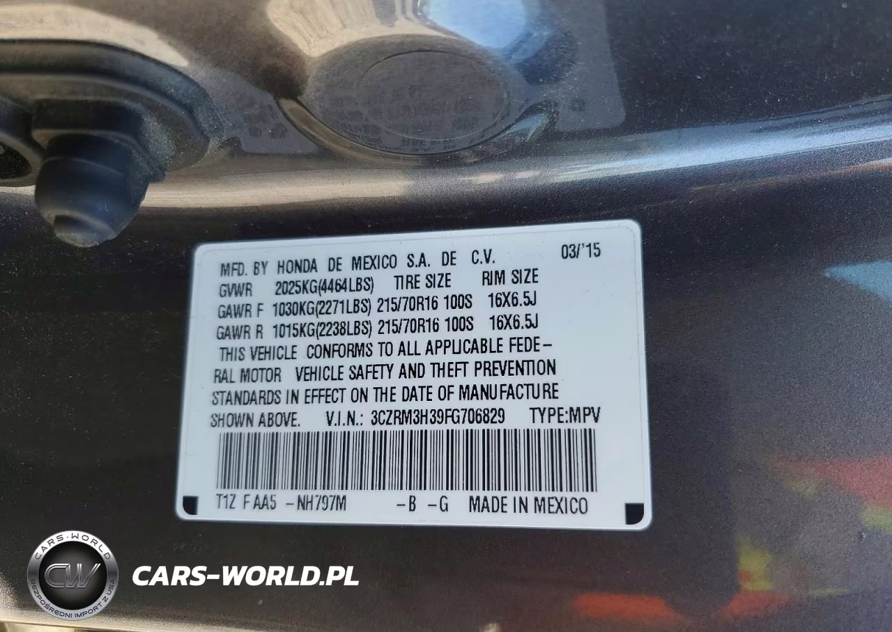 2015 Honda Cr-V Lx VIN:3CZRM3H39FG706829 - 14