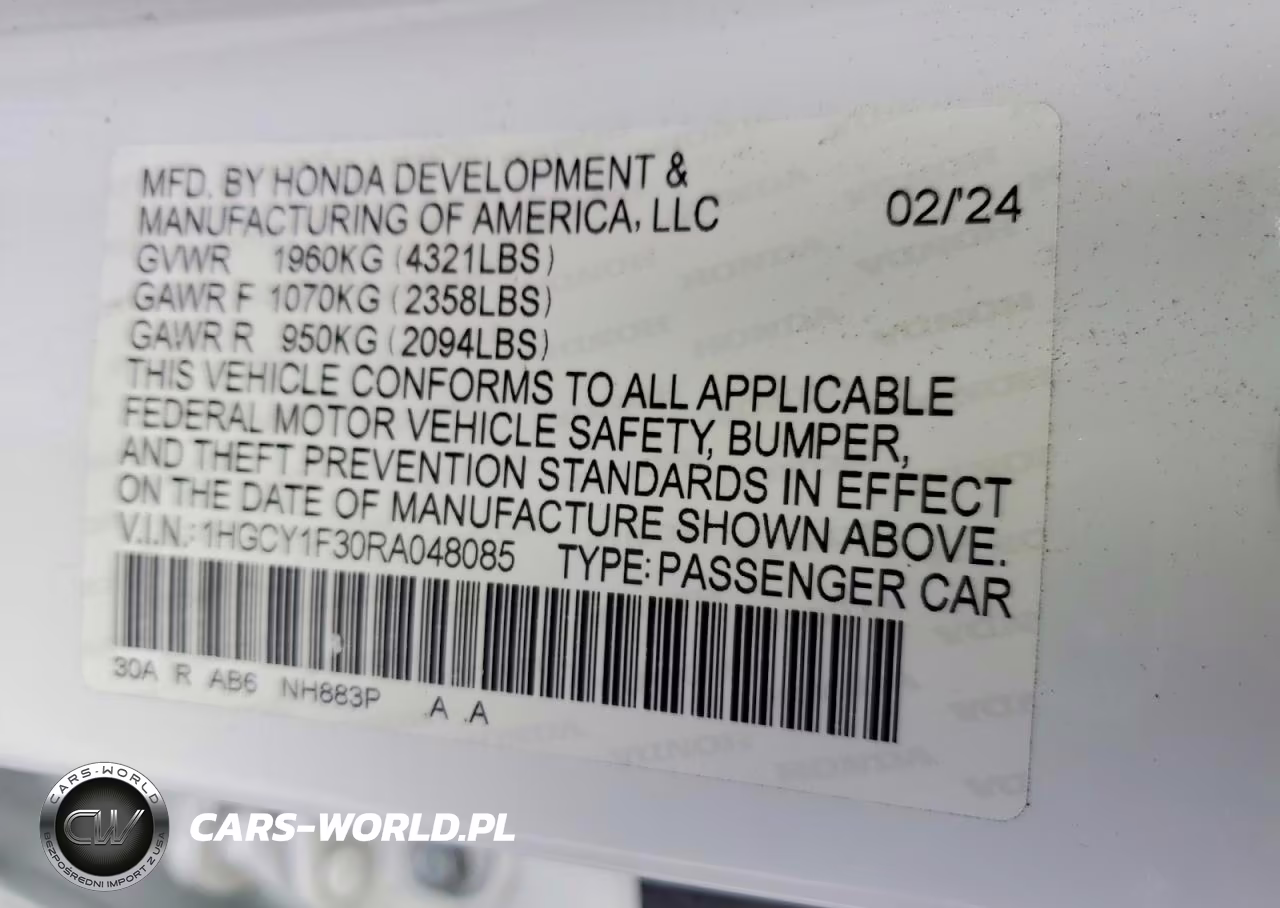 2024 Honda Accord Ex VIN:1HGCY1F30RA048085 - 13