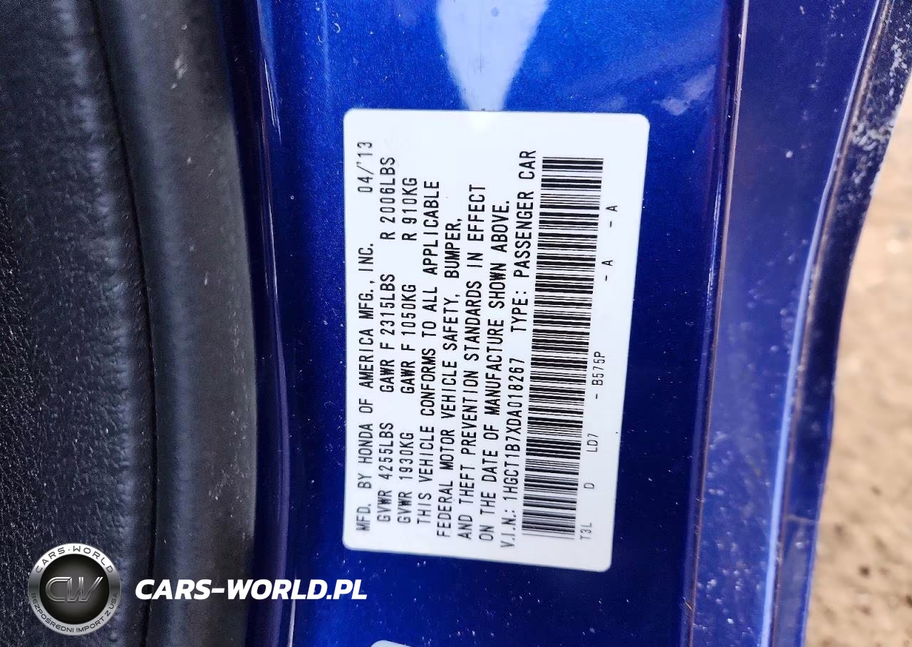 2013 Honda Accord Ex VIN:1HGCT1B7XDA018267 - 13