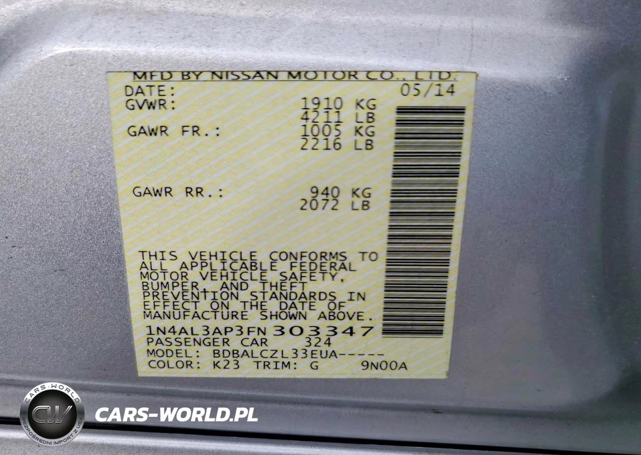 2015 Nissan Altima 2.5 VIN:1N4AL3AP3FN303347 - 12