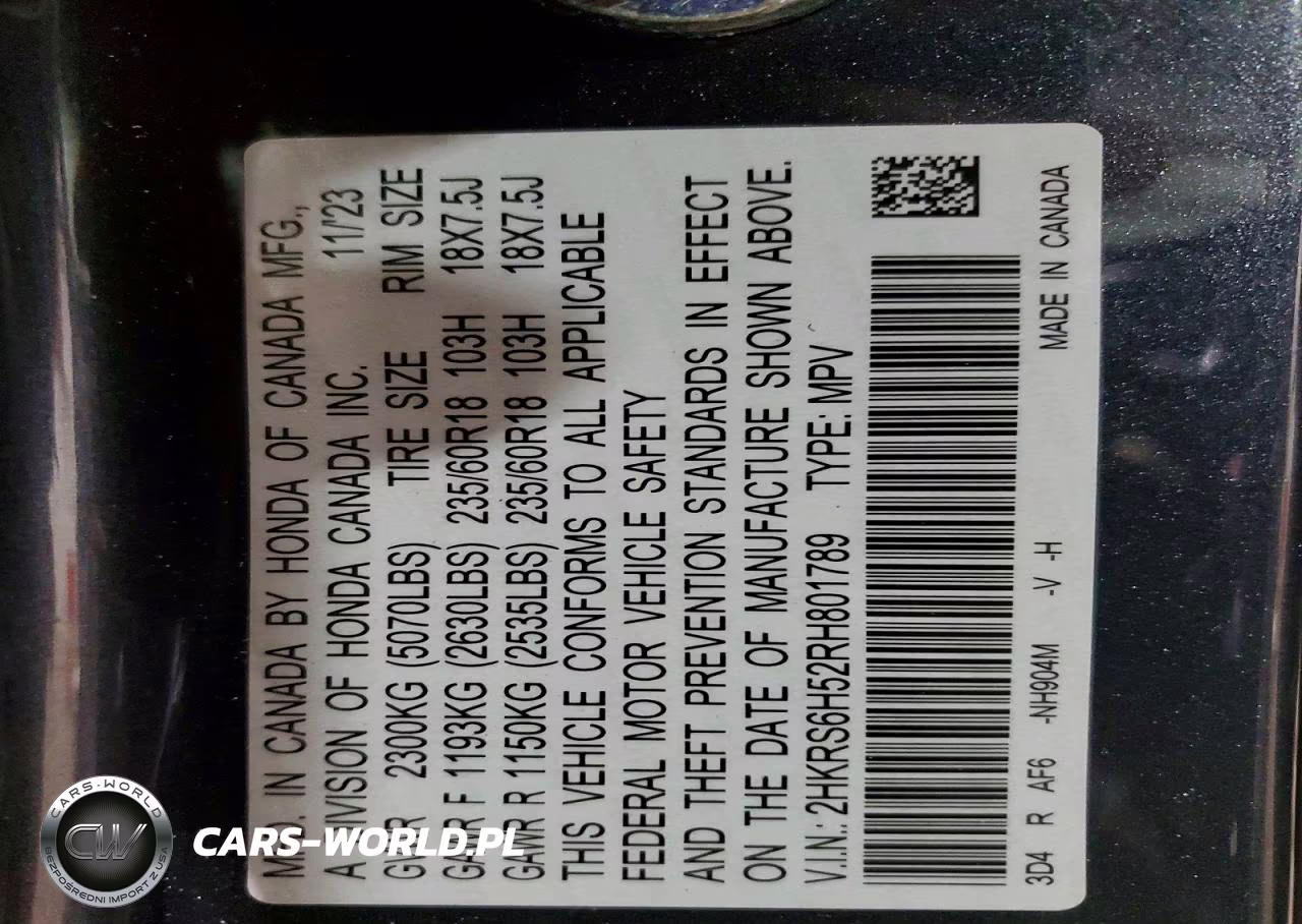 2024 Honda Cr-V Sport VIN:2HKRS6H52RH801789 - 14