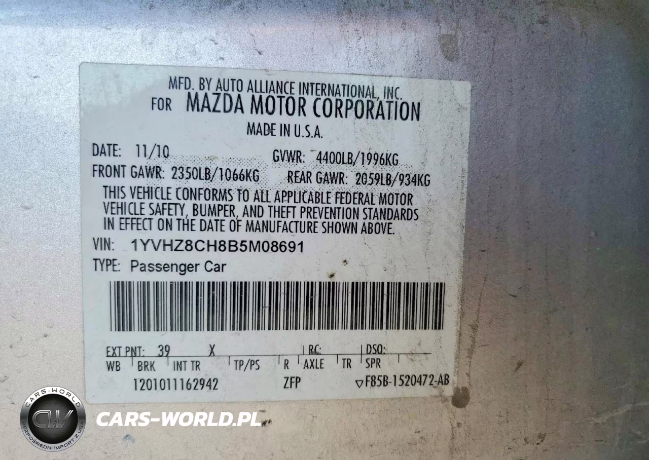 2011 Mazda 6 I VIN:1YVHZ8CH8B5M08691 - 12