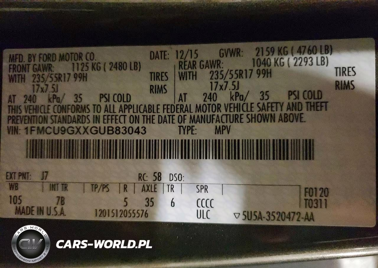 2016 Ford Escape Se VIN:1FMCU9GXXGUB83043 - 13