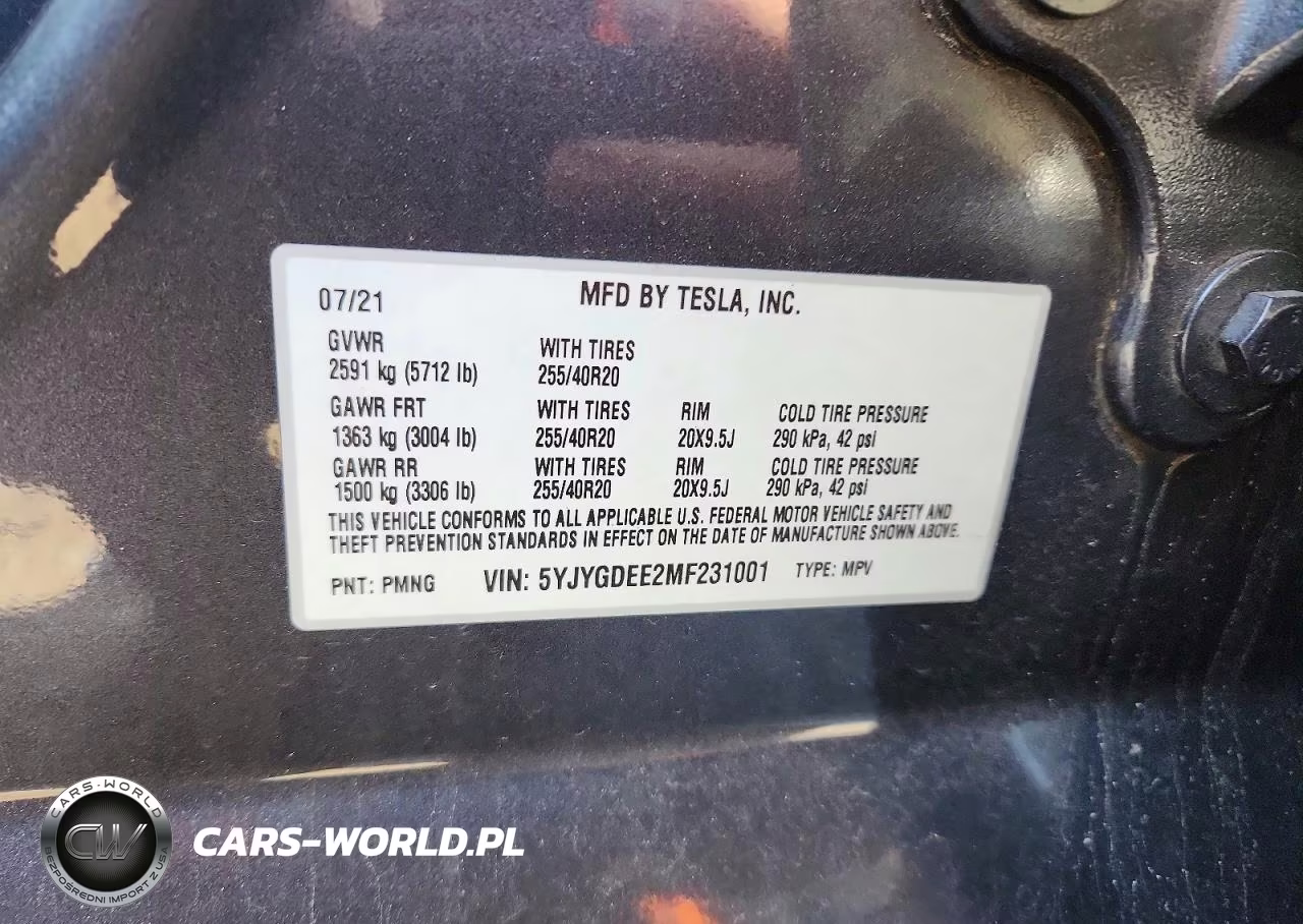 2021 Tesla Model Y VIN:5YJYGDEE2MF231001 - 12