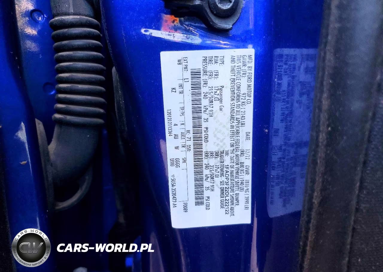 2013 Ford Focus Se VIN:1FADP3F22DL222122 - 12