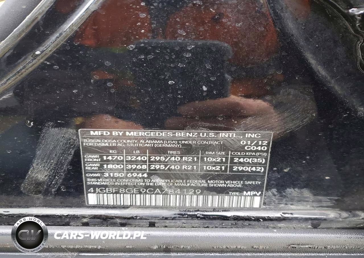 2012 Mercedes-Benz Gl 550 4Matic VIN:4JGBF8GE9CA784129 - 13