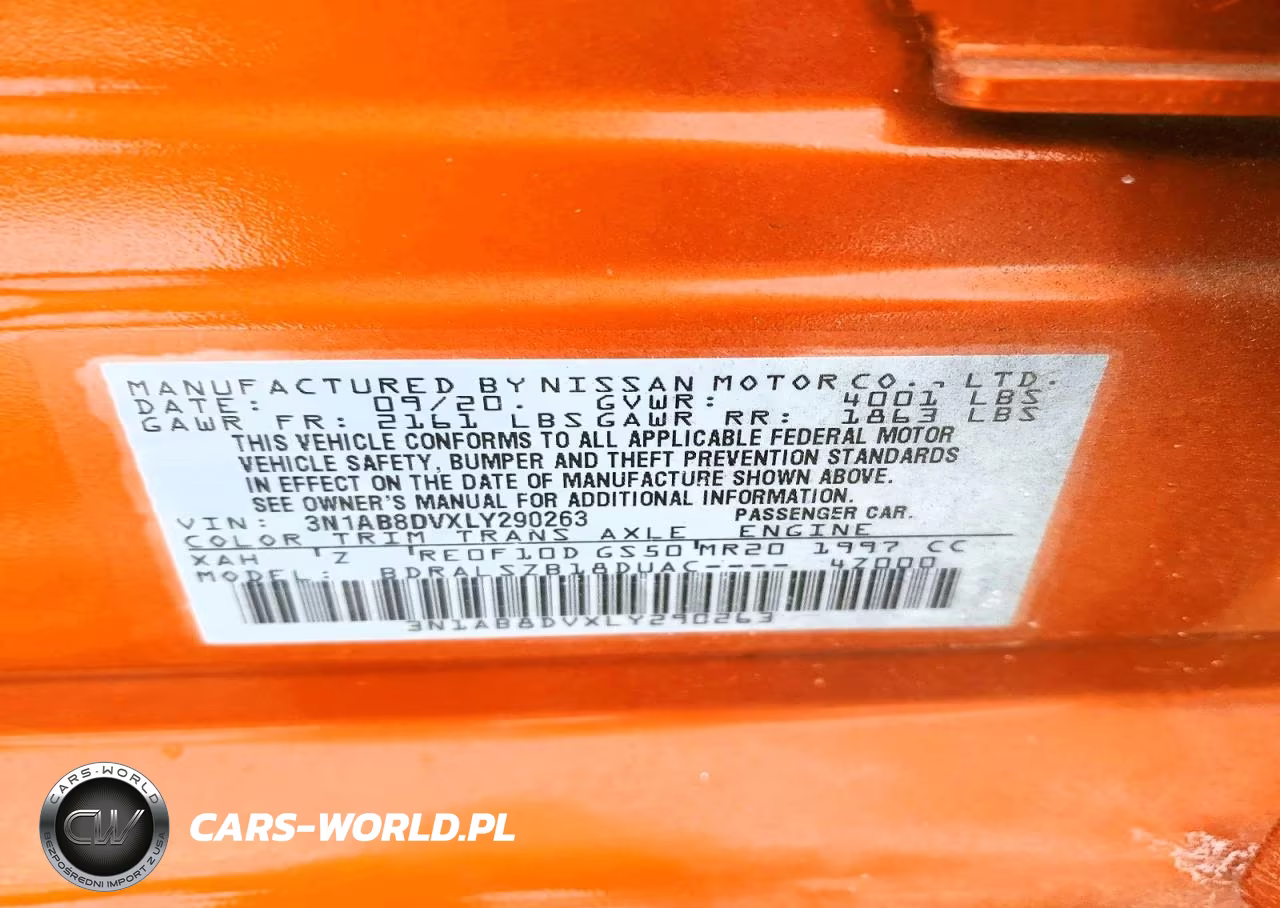 2020 Nissan Sentra Sr VIN:3N1AB8DVXLY290263 - 12