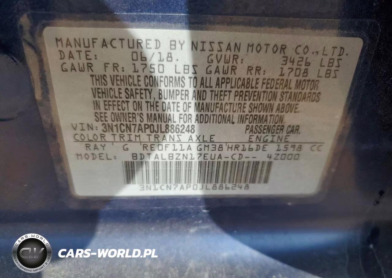 2018 Nissan Versa S VIN:3N1CN7AP0JL886248 - 13