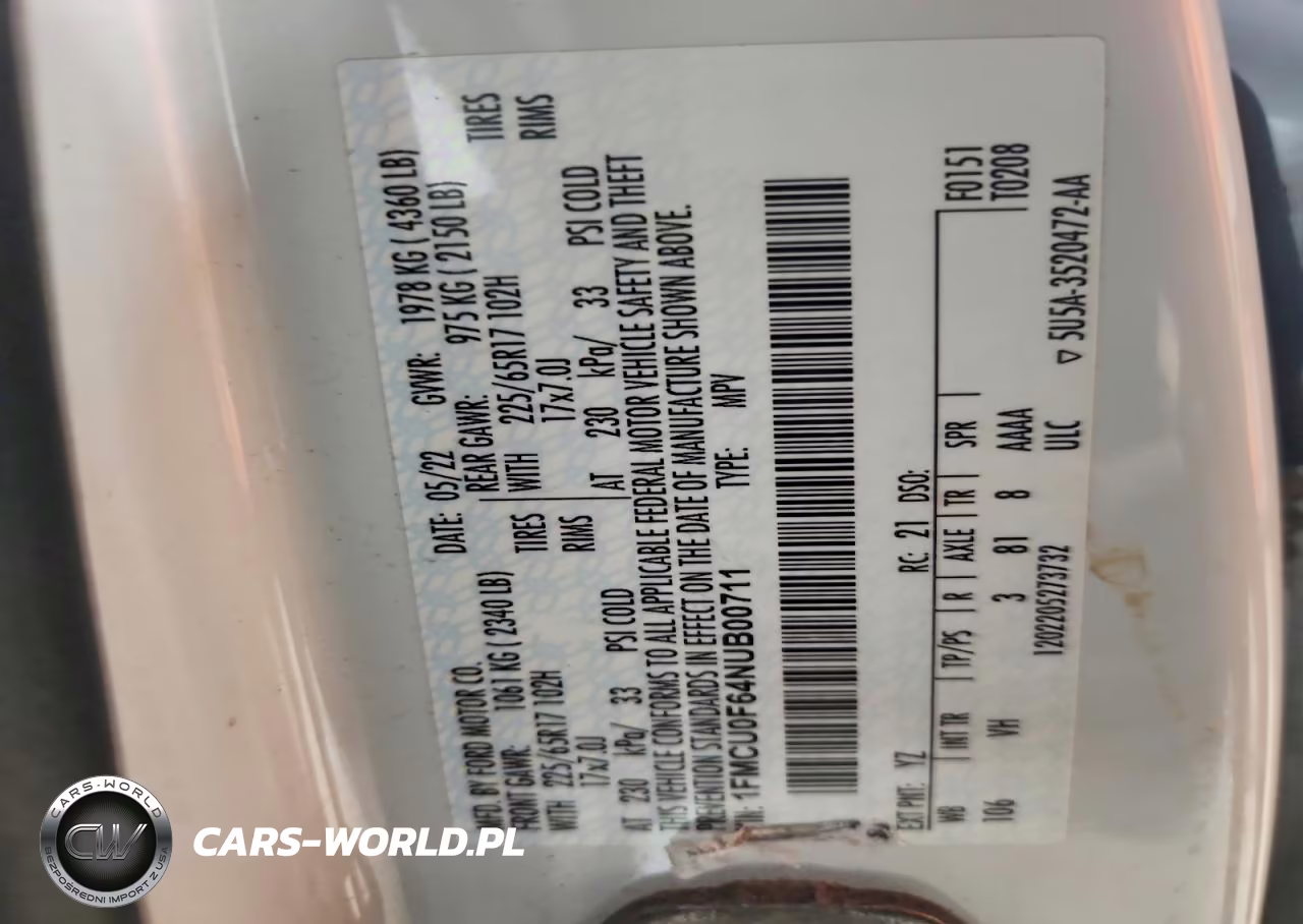 2022 Ford Escape S VIN:1FMCU0F64NUB00711 - 13