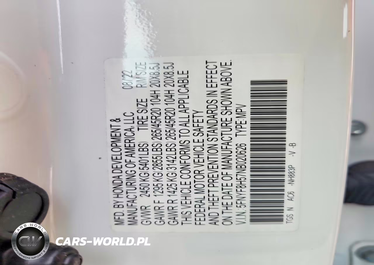 2022 Honda Passport Exl VIN:5FNYF8H57NB020626 - 13