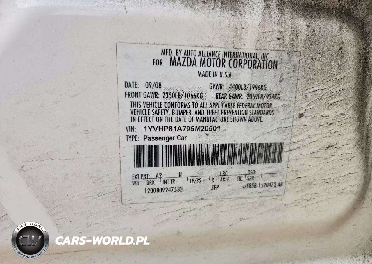 2009 Mazda 6 I VIN:1YVHP81A795M20501 - 12