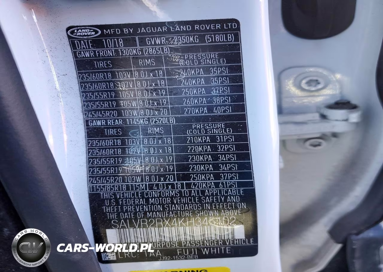 2019 Land Rover Range Rover Evoque Hse VIN:SALVR2RX4KH345102 - 13