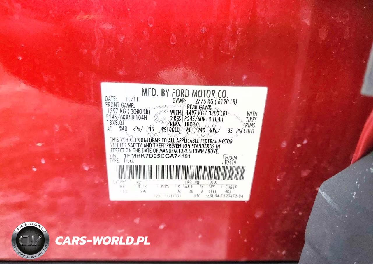 2012 Ford Explorer Xlt VIN:1FMHK7D95CGA74181 - 13