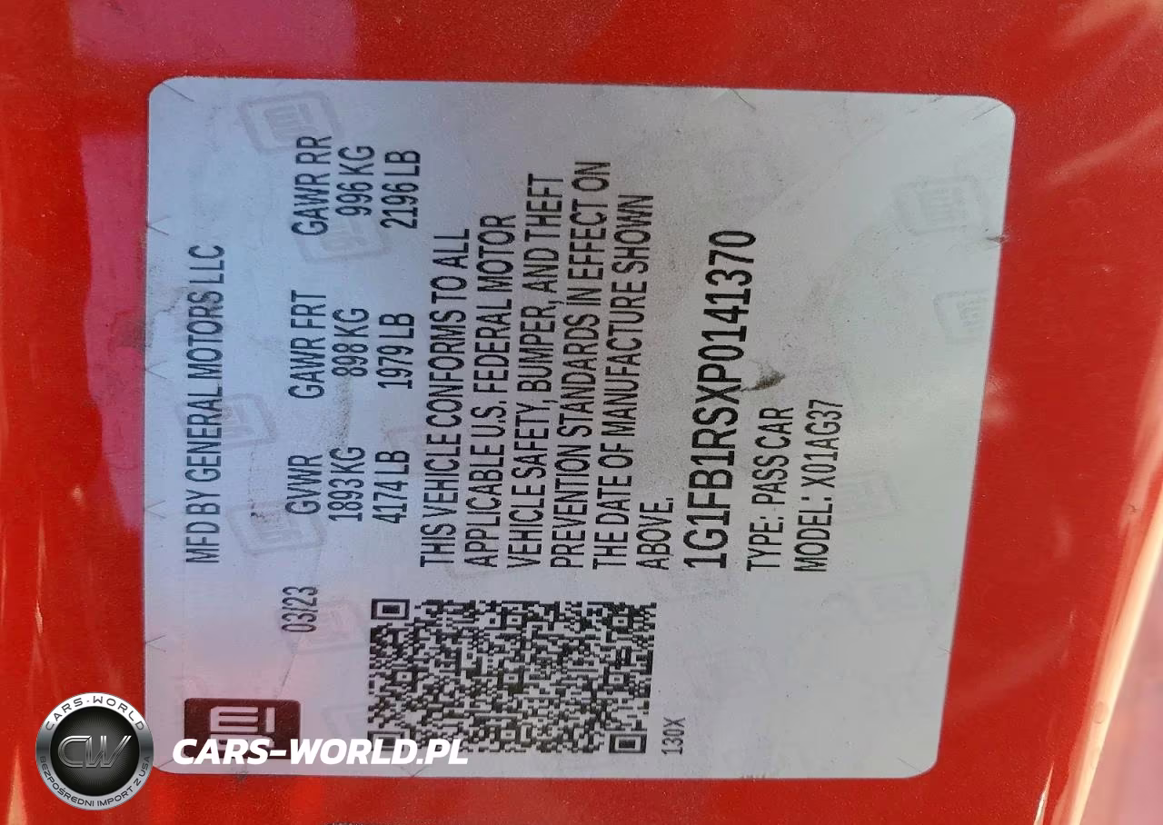 2023 Chevrolet Camaro Ls VIN:1G1FB1RSXP0141370 - 12