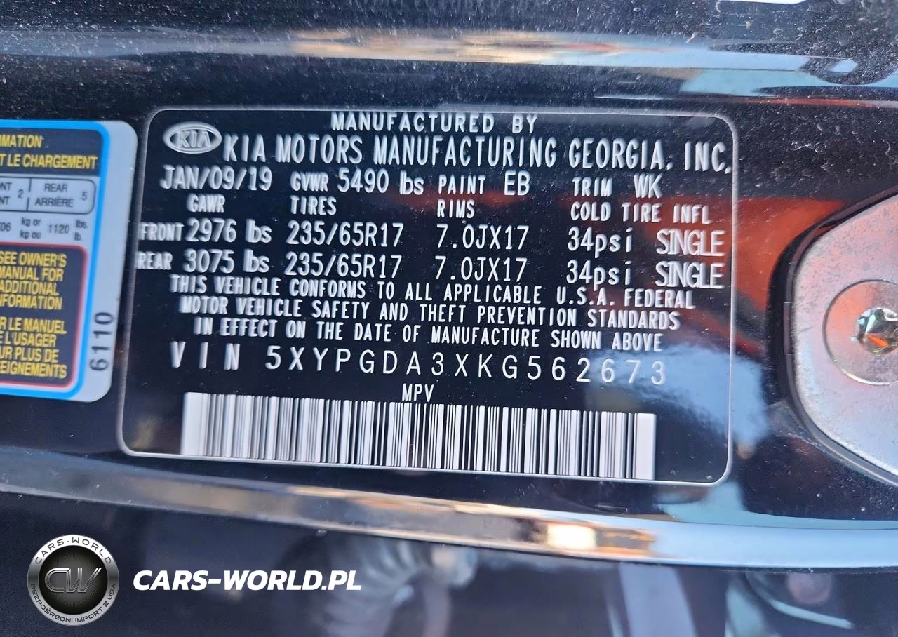 2019 Kia Sorento Lx VIN:5XYPGDA3XKG562673 - 13