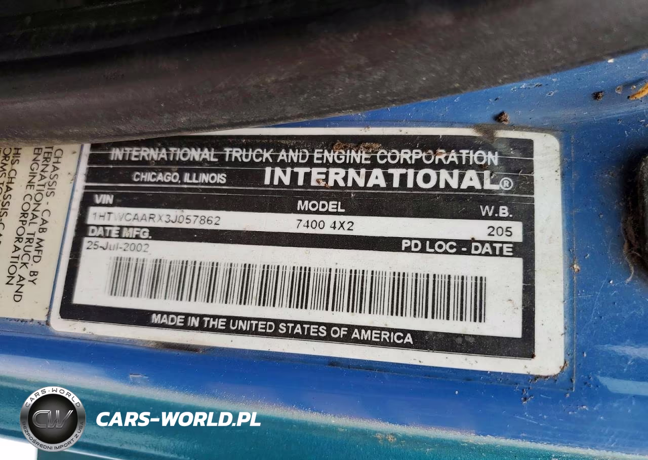 2003 International 7000 7400 VIN:1HTWCAARX3J057862 - 10