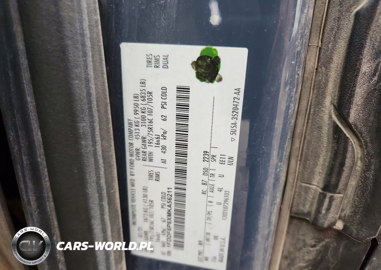 2021 Ford Transit Delivery Truck VIN:1FDDF6P8XMKA56211 - 12
