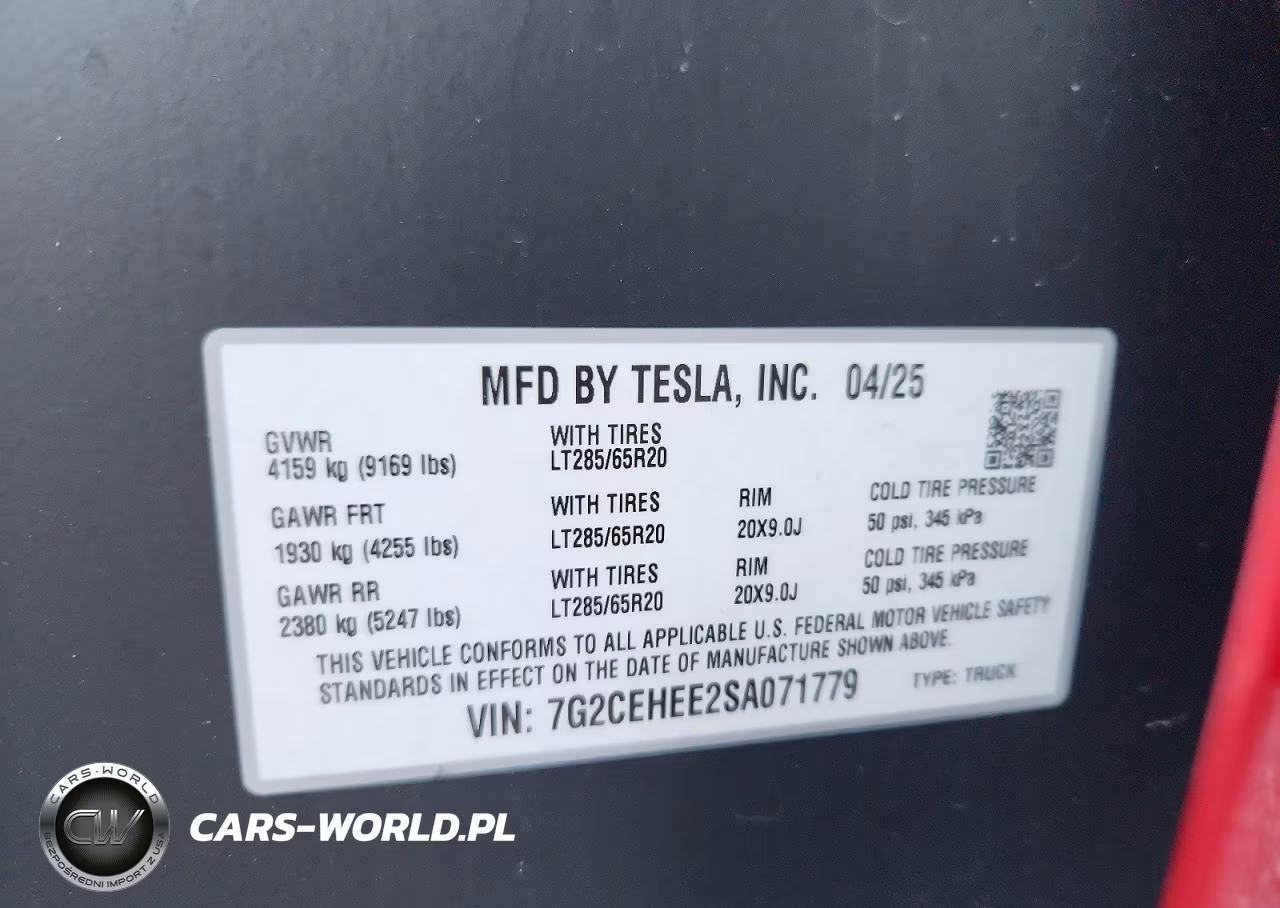2025 Tesla Cybertruck VIN:7G2CEHEE2SA071779 - 13