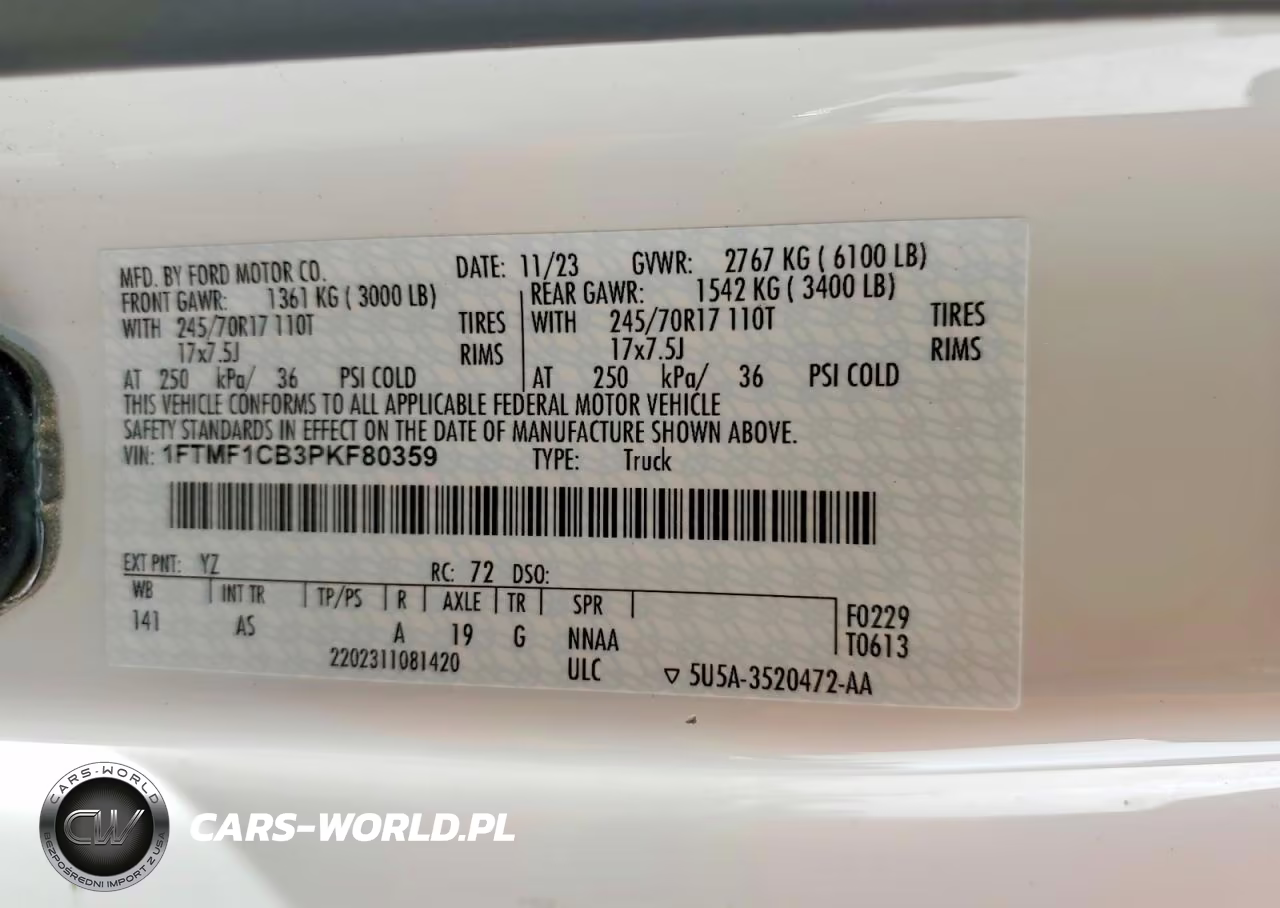 2023 Ford F150 VIN:1FTMF1CB3PKF80359 - 12