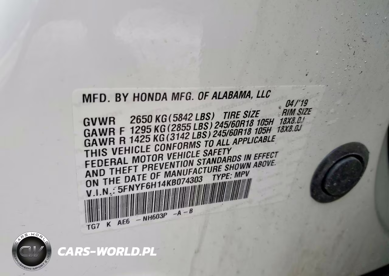2019 Honda Pilot Lx VIN:5FNYF6H14KB074303 - 13