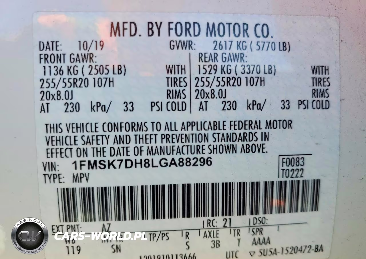 2020 Ford Explorer Xlt VIN:1FMSK7DH8LGA88296 - 13