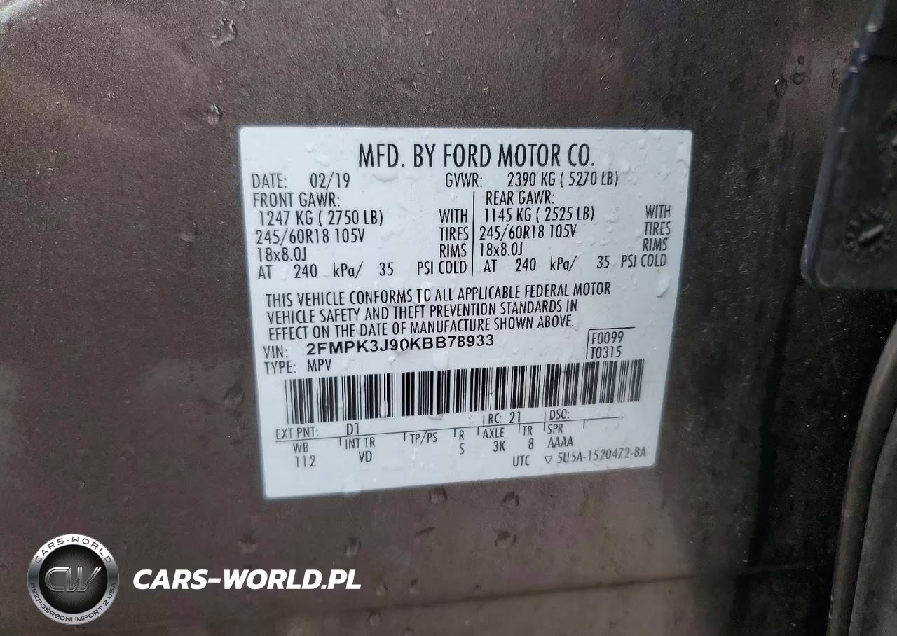 2019 Ford Edge Sel VIN:2FMPK3J90KBB78933 - 13