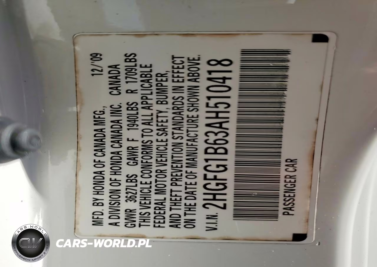2010 Honda Civic Lx VIN:2HGFG1B63AH510418 - 12