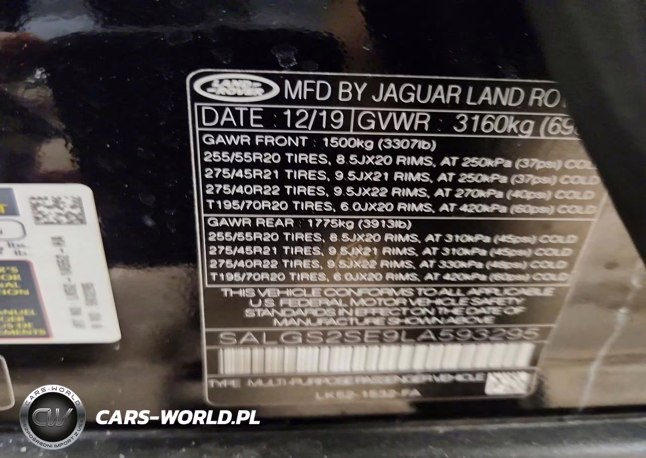 2020 Land Rover Range Rover P525 Hse VIN:SALGS2SE9LA593295 - 13