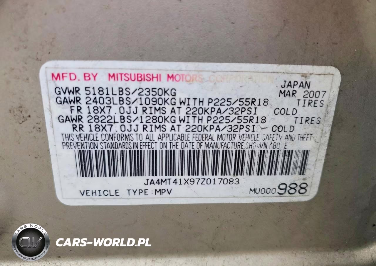 2007 Mitsubishi Outlander Xls VIN:JA4MT41X97Z017083 - 13