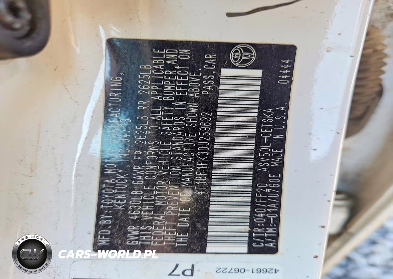 2013 Toyota Camry Se VIN:4T1BF1FK3DU259632 - 12