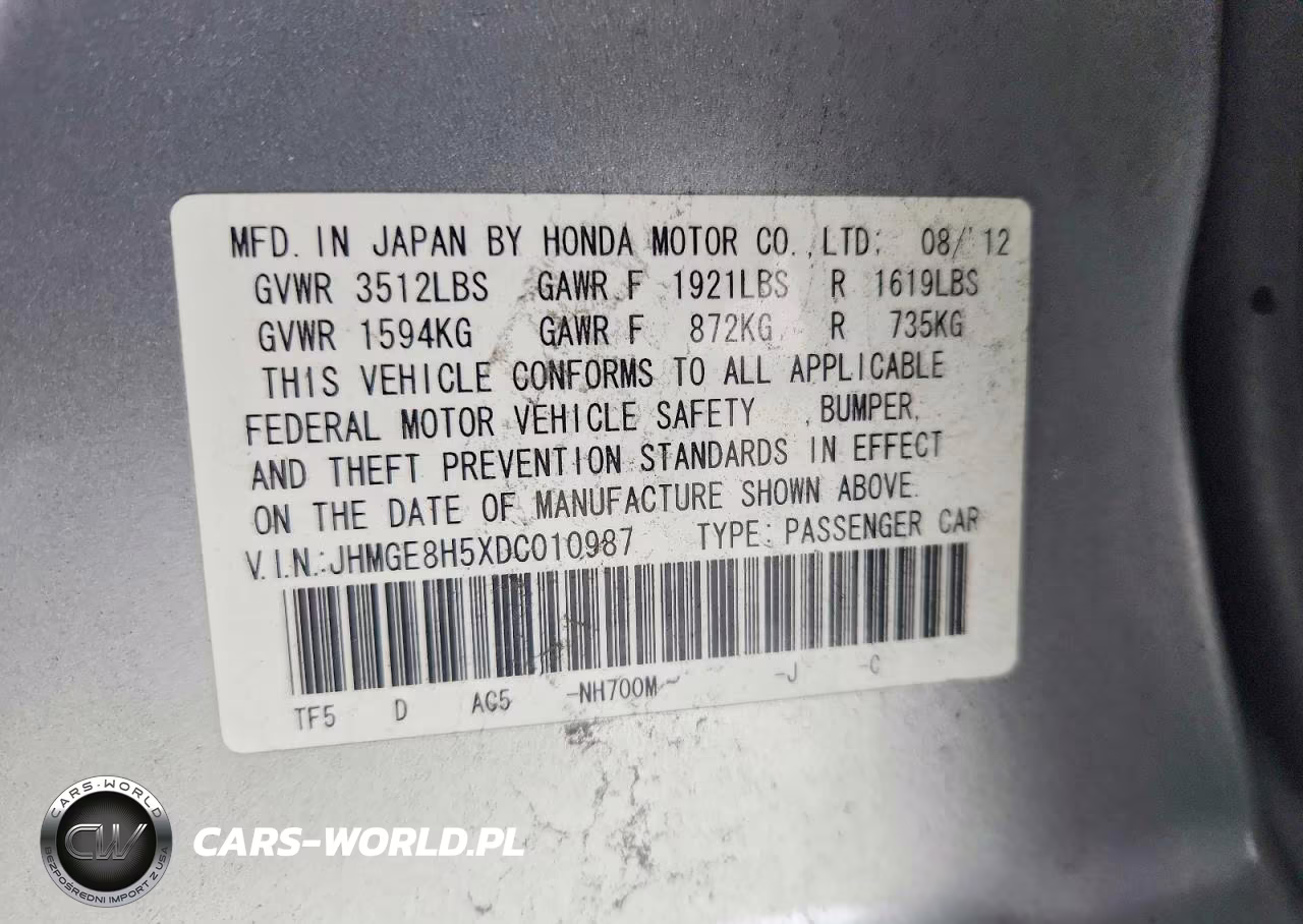 2013 Honda Fit Sport VIN:JHMGE8H5XDC010987 - 13