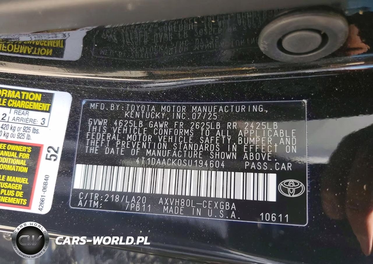 2025 Toyota Camry Xle VIN:4T1DAACK0SU194604 - 13