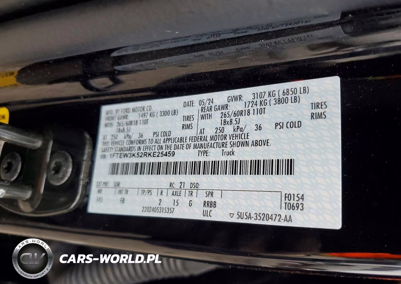 2024 Ford F150 Xlt VIN:1FTEW3K52RKE25459 - 13