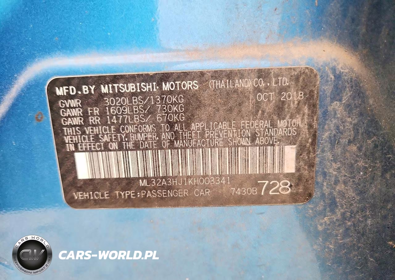 2019 Mitsubishi Mirage Es VIN:ML32A3HJ1KH003341 - 12