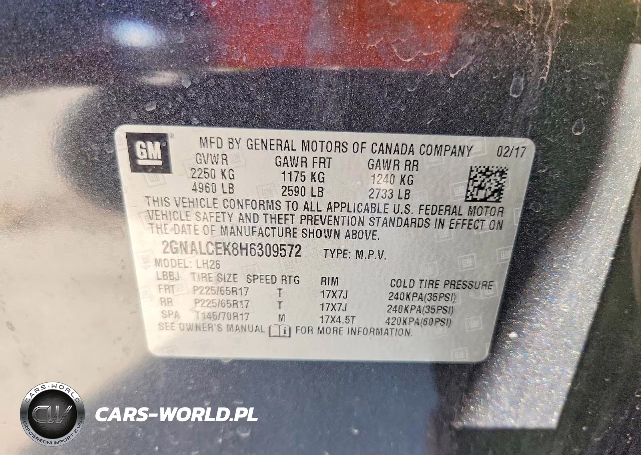 2017 Chevrolet Equinox Lt VIN:2GNALCEK8H6309572 - 13