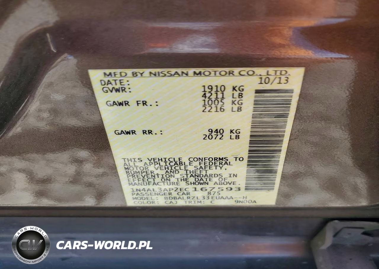 2014 Nissan Altima 2.5 S VIN:1N4AL3AP2EC167593 - 12