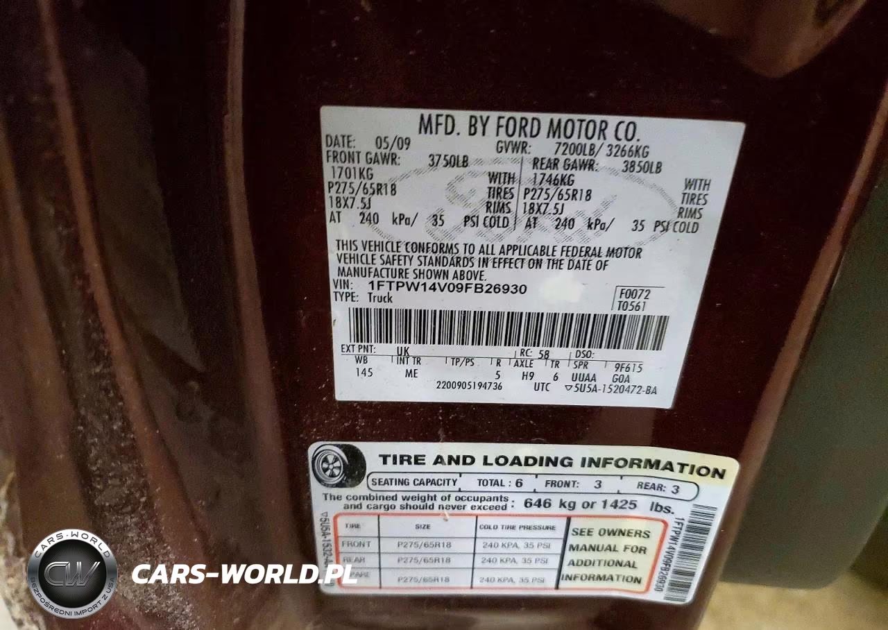 2009 Ford F150 Supercrew VIN:1FTPW14V09FB26930 - 12