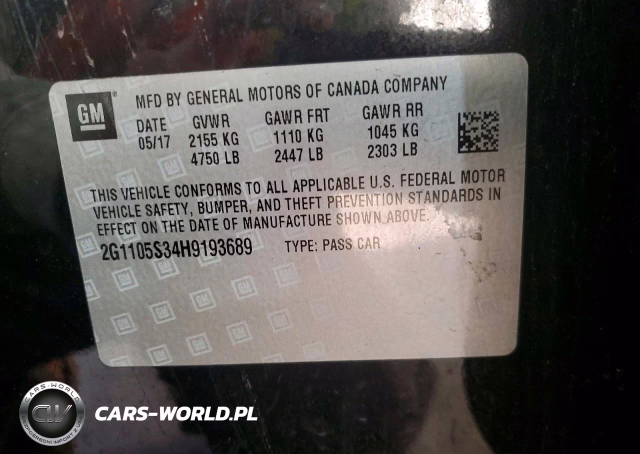 2017 Chevrolet Impala Lt VIN:2G1105S34H9193689 - 12