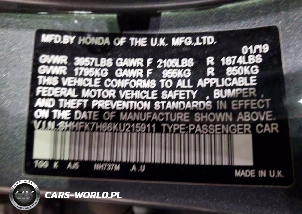 2019 Honda Civic Ex VIN:SHHFK7H66KU215911 - 12