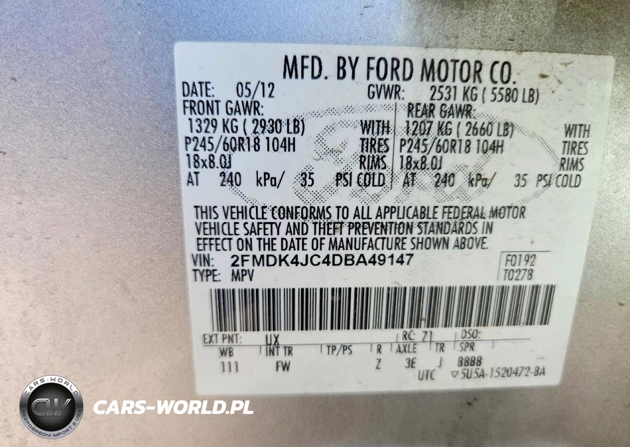2013 Ford Edge Sel VIN:2FMDK4JC4DBA49147 - 14