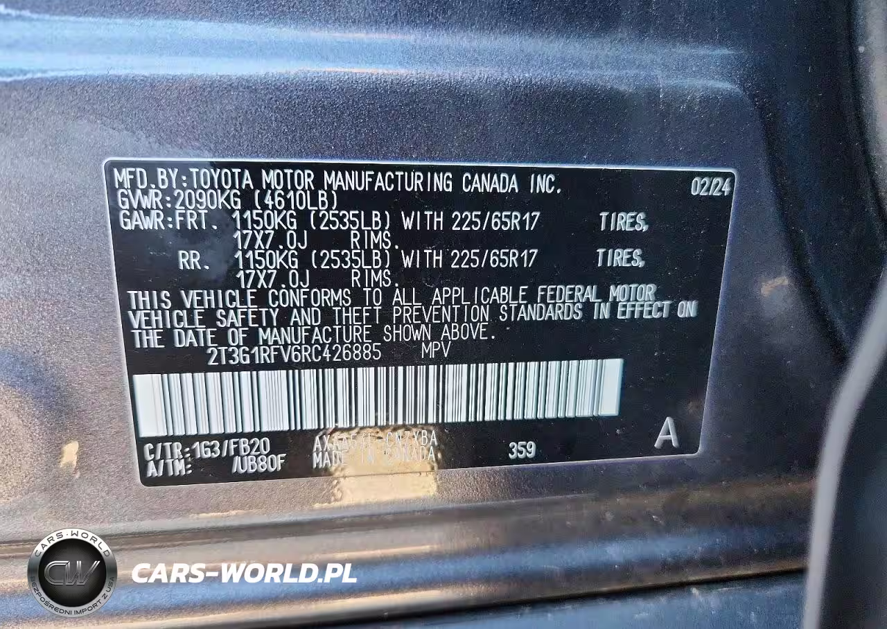 2024 Toyota Rav4 Le VIN:2T3G1RFV6RC426885 - 13