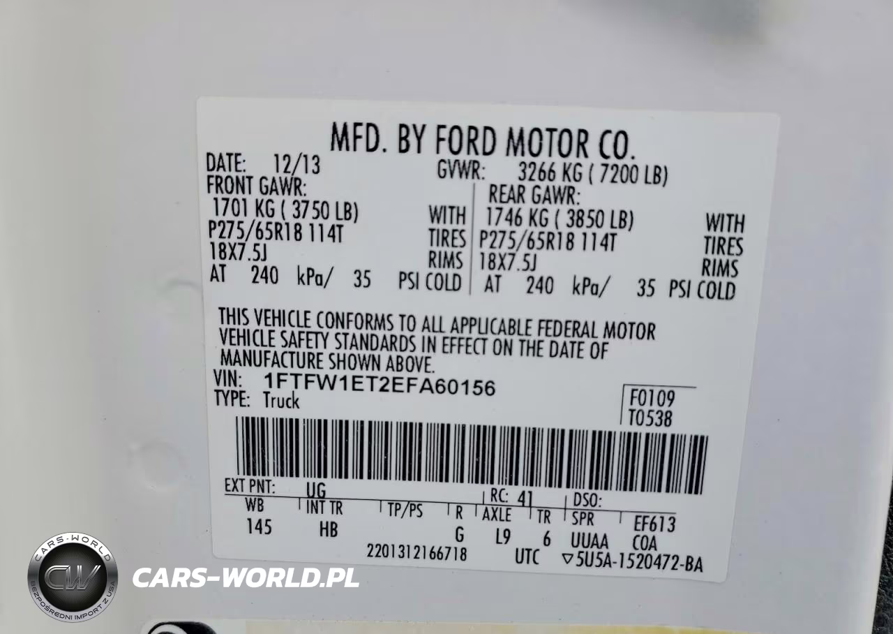 2014 Ford F150 Supercrew VIN:1FTFW1ET2EFA60156 - 12